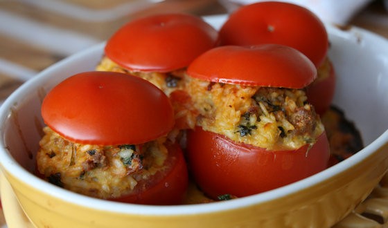 Tomates rellenos de arroz