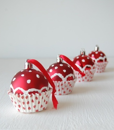 Adorno esferas de cupcakes para el árbol de navidad