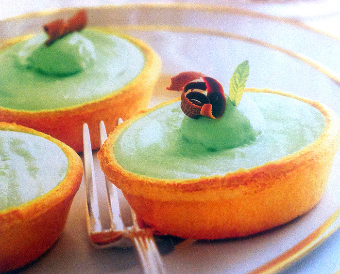 Tartaletas de espuma de menta