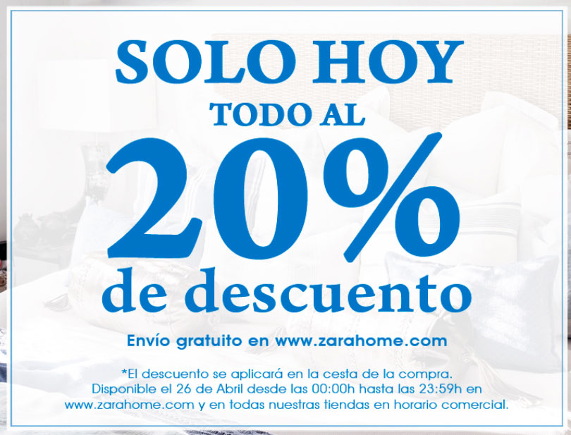 Sábado de descuentos del 20% y envío gratuito en Zara Home
