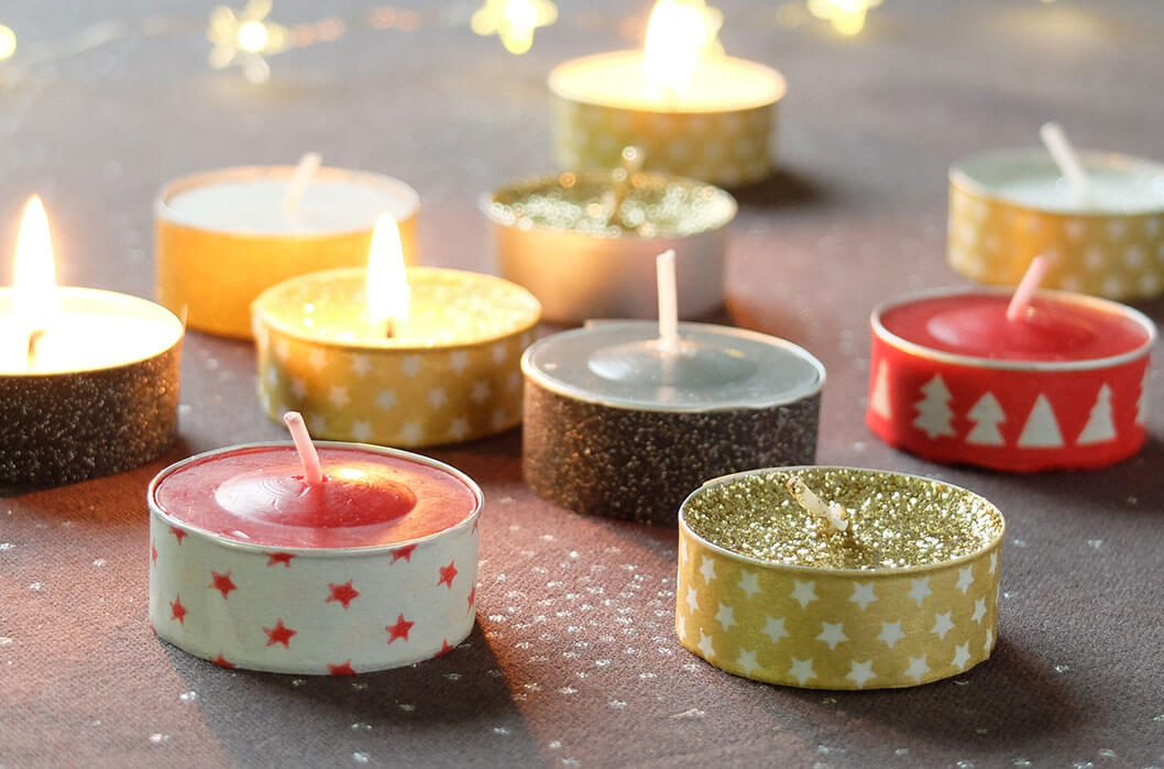 Cómo decorar las velas con Washi Tape