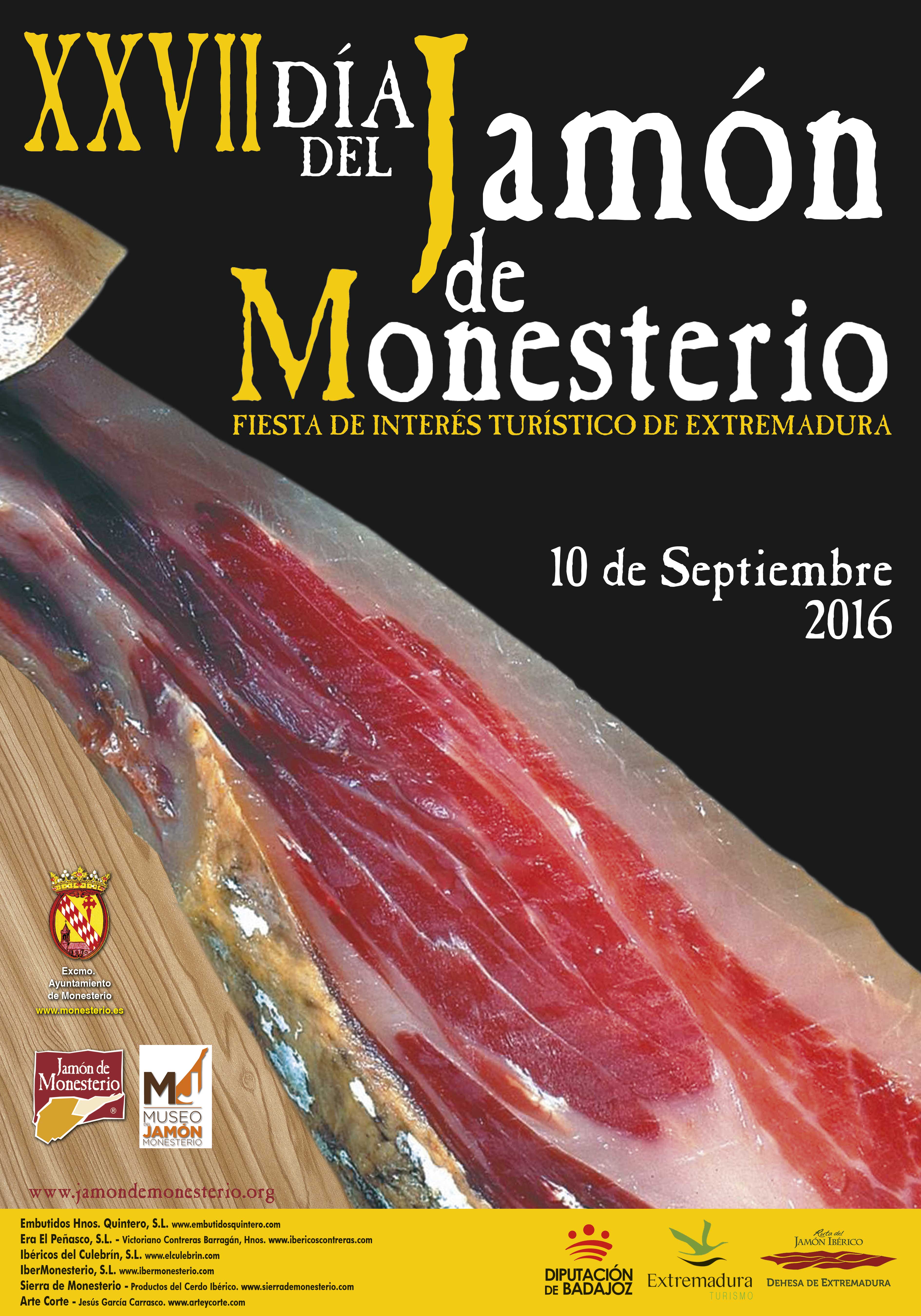 XXVII Día del Jamón de Monesterio el próximo 10 de septiembre de 2016